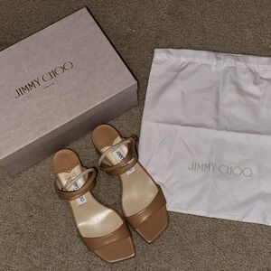 Jimmy Choo Jago Size 37.5 Tan/Caramel NEW